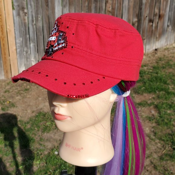 Ladies Red BLING Hat NEW - Picture 3 of 4